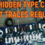 Dell XPS laptop motherboard repair showing damaged USB-C charging ports, broken PCB pads, hidden motherboard trace reconstruction, and advanced micro-soldering repair using 0.04mm jumper wire at Tech Engineers Hamilton New Zealand.